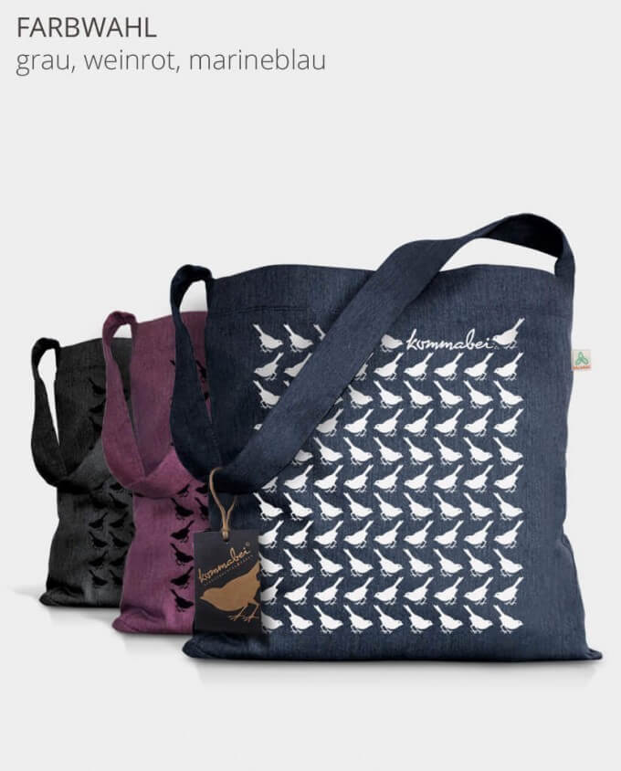 Umhängetasche Vogelmarsch Farbwahl Kommabei Onlineshop