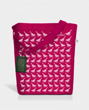 Jutebeutel Stoffbeutel Vogelmarsch pink Kommabei