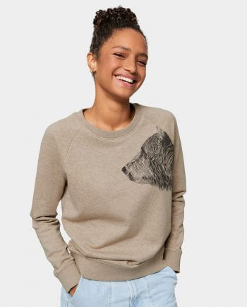 Pullover Damen Sweatshirt Sand Bär von Kommabei